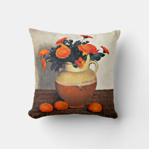 Felix Vallotton art, Marigolds and Tangerines Throw Pillow