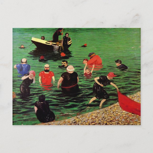 Felix Vallotton : Bathing in Etretat Postcard (Front)