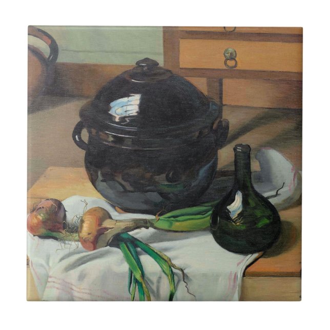 Felix Vallotton, Ognons et Soupere, Ceramic Tile (Front)