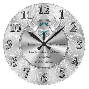 25th Anniversary Wall Clocks Zazzle