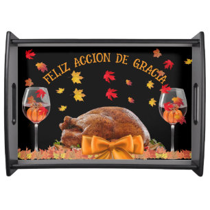 Feliz accion de gracia serving tray