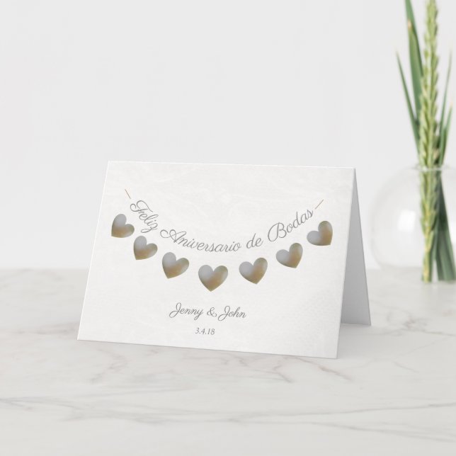 feliz aniversario de bodas- Spanish anniversary Card (Front)