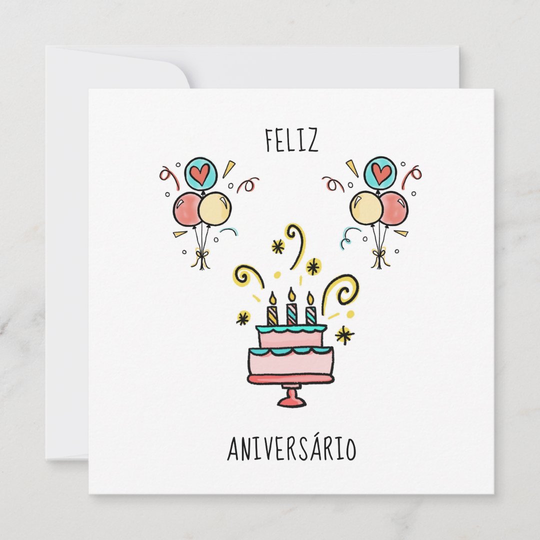 Feliz Aniversário | Happy Birthday Card | Zazzle