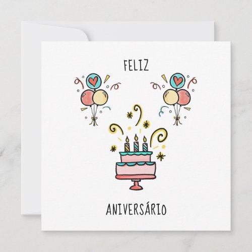 Feliz Aniversrio  Happy Birthday Card