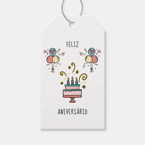 Feliz Aniversrio  Happy Birthday Gift Tags