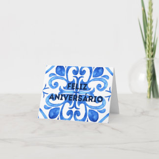 Feliz Aniversário, Portuguese happy birthday Card