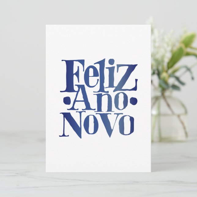Feliz Ano Novo Invitation (Standing Front)