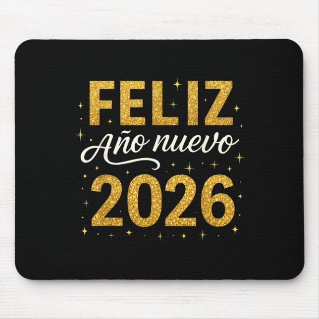 Feliz Año Nuevo 2026 New Year Spanish Fiesta Firew Mouse Pad (Front)
