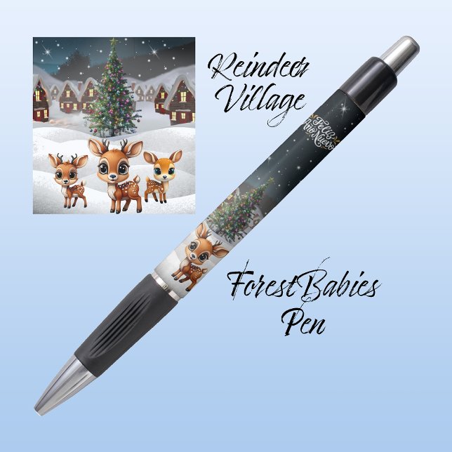 Feliz Ano Nuevo, (Happy New Year Spanish) 🦌🎄🥂🎉 Pen (Feliz Ano Nuevo, Star Lit Village, Spanish Happy New Year , Holiday Celebration Gift Pen 🦌🎄🥂🎉 )