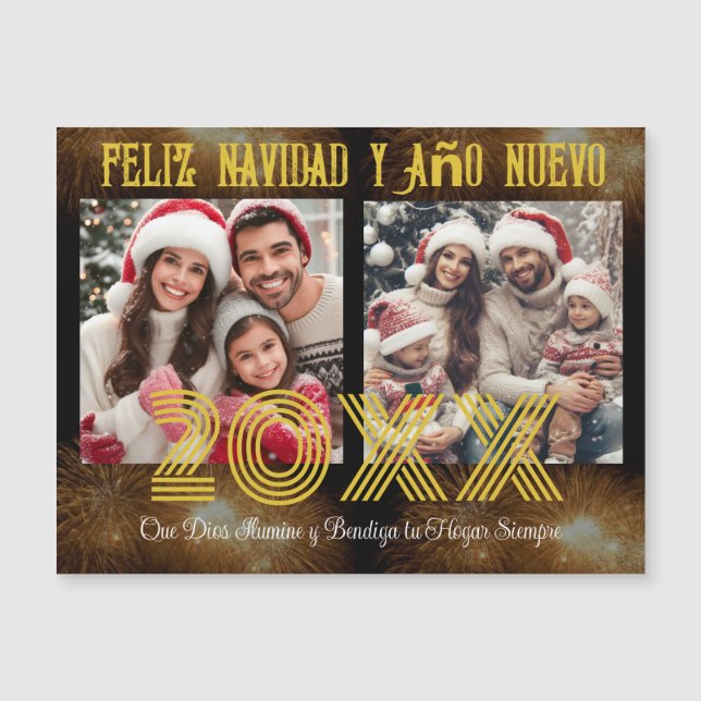 Feliz Año Nuevo Modern Calligraphy Script Photo (Front)