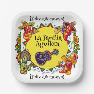 Feliz Ano Nuevo - Spanish Happy New Year Paper Plates