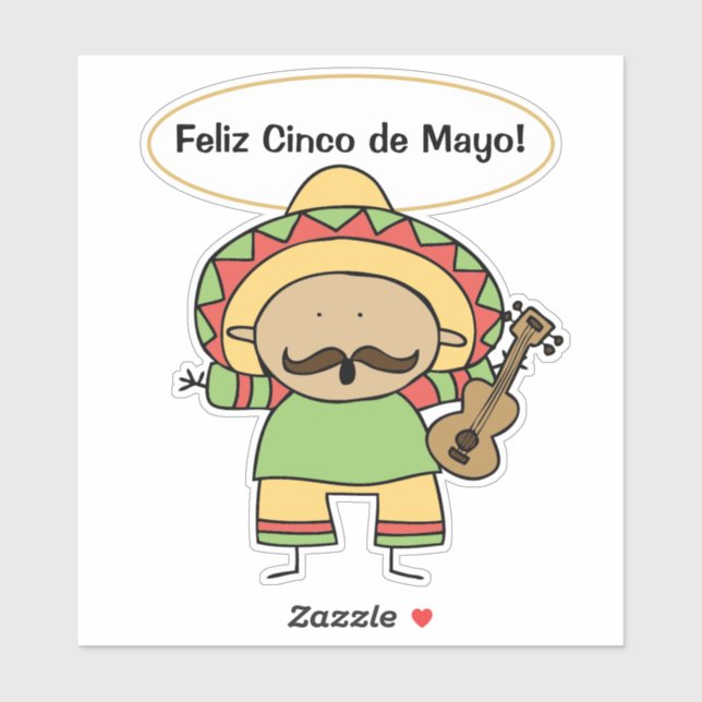Feliz Cinco de Mayo Contour Sticker (Sheet)