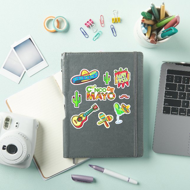 Feliz CINCO DE MAYO Fiesta Mexico Flag PACK Set Sticker (iPad Cover)