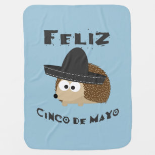 Feliz Cinco De Mayo Hedgehog Receiving Blanket
