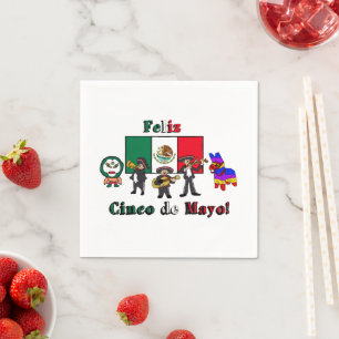 Feliz Cinco de Mayo! Holiday Cartoon Illustration Napkins