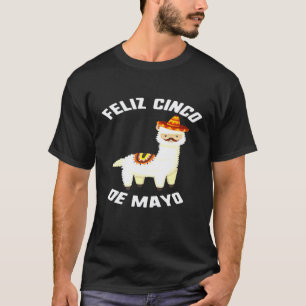 Feliz Cinco De Mayo Llama Sombrero Mustache kids T-Shirt