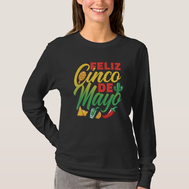 Feliz Cinco De Mayo Mexico Mexican Fiesta Party T-Shirt (Front)