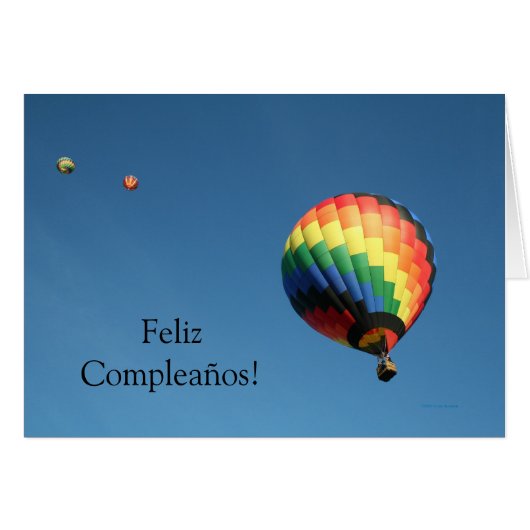 Feliz Compleaños! Hot air balloon card (Front Horizontal)