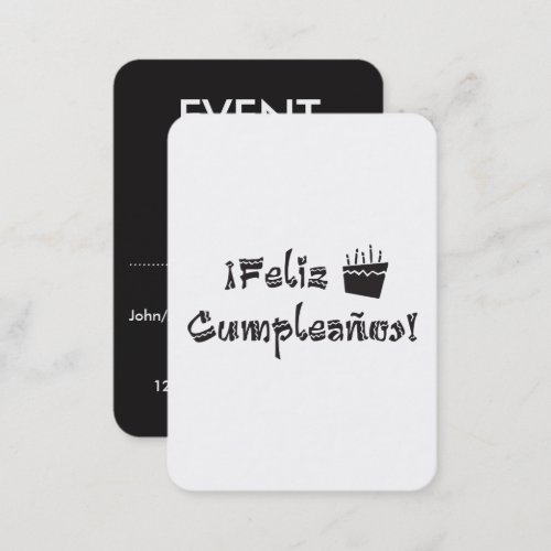 feliz cumpleanos arriba cake business card