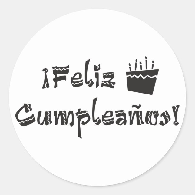 feliz cumpleanos arriba cake classic round sticker (Front)