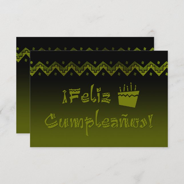 feliz cumpleanos arriba cake invitation (Front/Back)