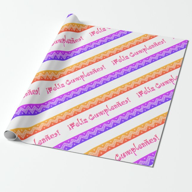 feliz cumpleanos arriba wrapping paper (Unrolled)