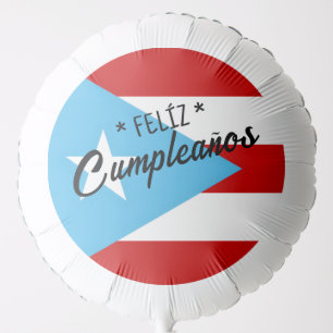 Feliz cumpleaños Balloon – Puerto Rico Flag