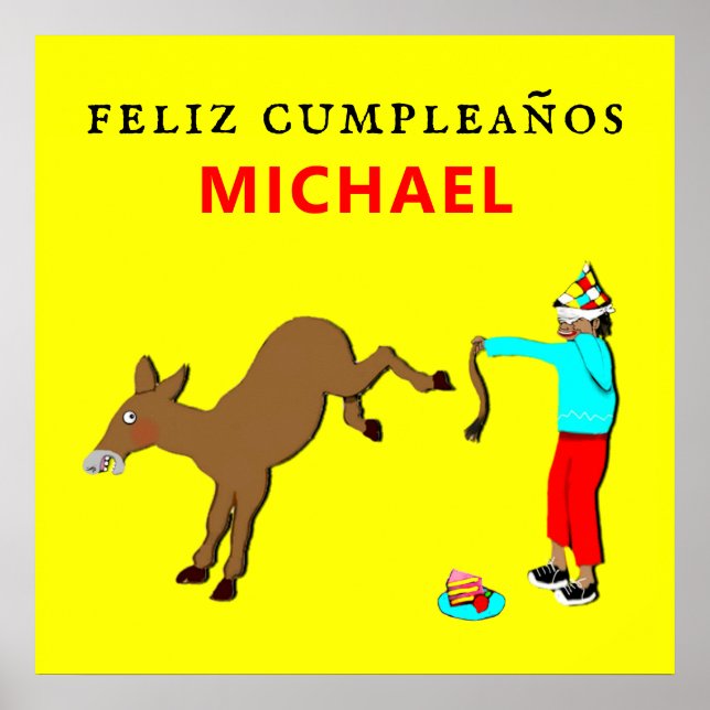 feliz cumpleanos birthday party poster (Front)