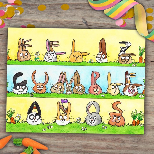 Feliz Cumpleaños Bunnies Postcard (Creator Uploaded)