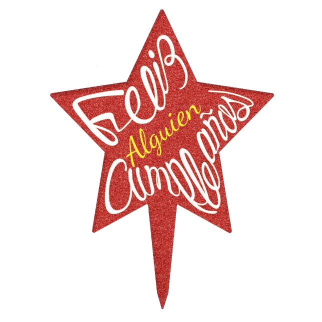 Feliz cumpleaños  con estrellas cake topper (Front)