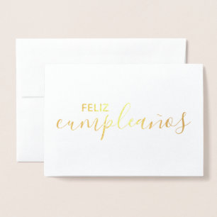 Feliz Cumpleaños Elegant Spanish Happy Birthday Foil Card