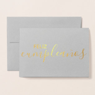 Feliz Cumpleaños Elegant Spanish Happy Birthday Foil Card