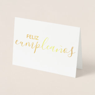 Feliz Cumpleaños Elegant Spanish Happy Birthday Foil Card
