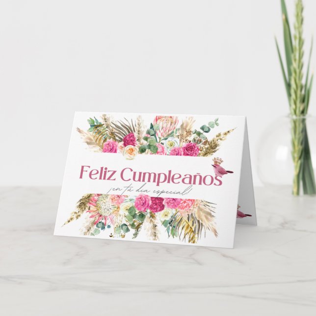 Feliz Cumpleaños En Tu Día Especial, Birthday Than Thank You Card (Front)