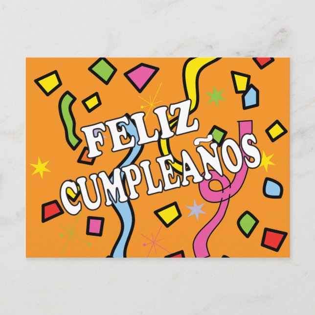 Feliz Cumpleaños Happy Birthday Postcard (Front)
