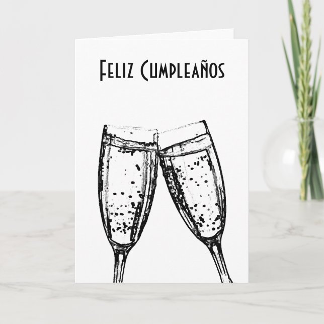 Feliz Cumpleaños / Happy Birthday Spanish Language Card (Front)
