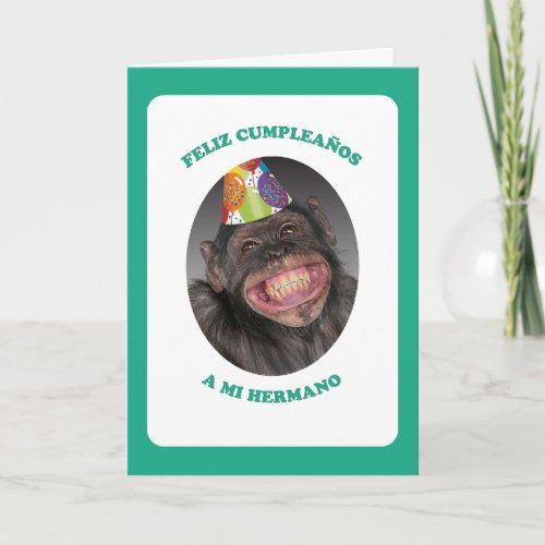 Feliz Cumpleanos Hermano Chango tarjeta Birthday Card