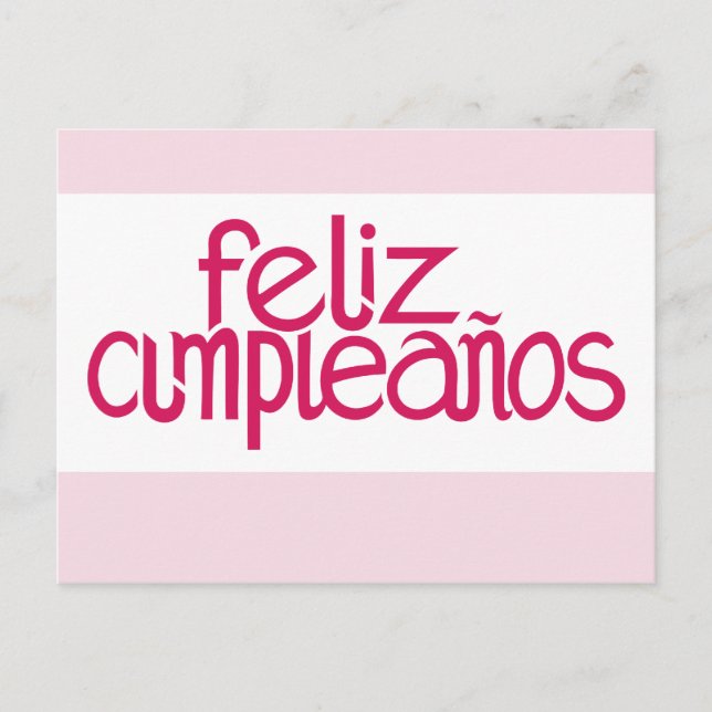 Feliz Cumpleaños hot pink Postcard (Front)