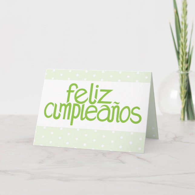 Feliz Cumpleaños lime Card (Front)