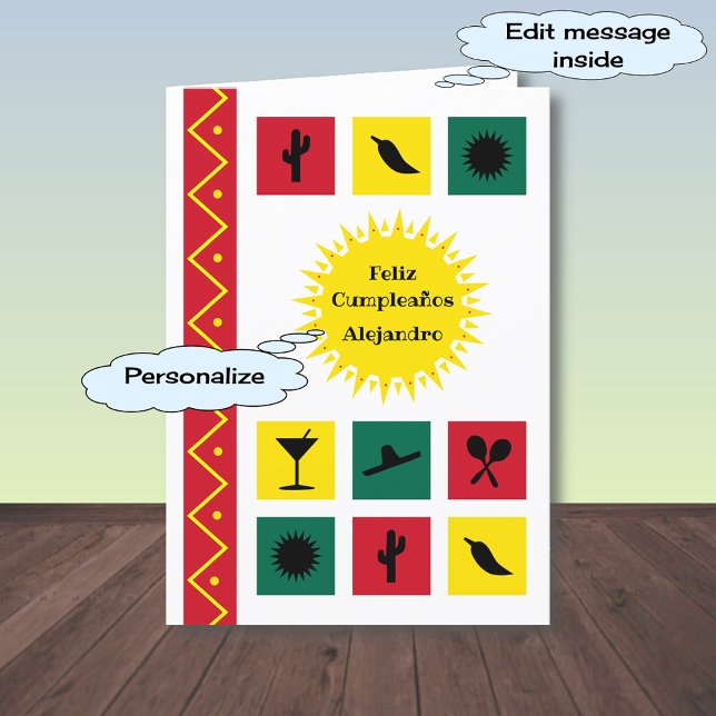 Feliz cumpleaños Mexican-inspired Birthday Card (Creator Uploaded)