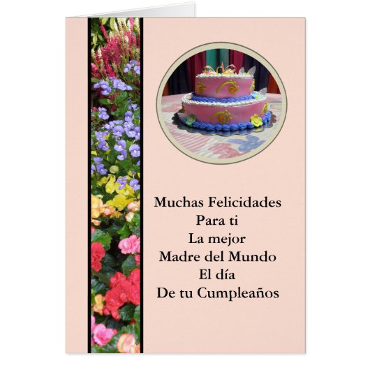 Feliz Cumpleaños  Querida Madre Cards (Front)
