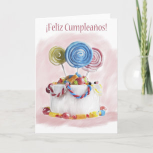 ¡Feliz Cumpleaños Spanish Birthday cake card