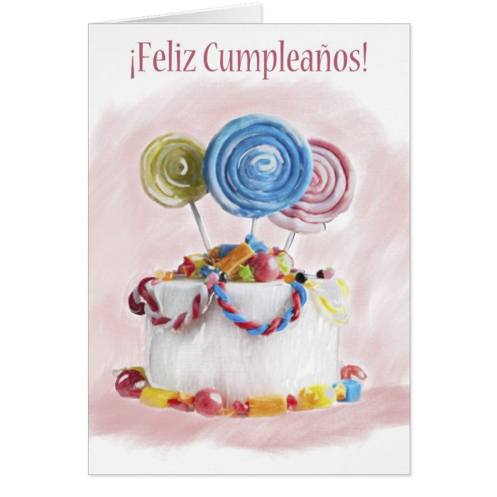 ¡Feliz Cumpleaños Spanish Birthday cake card