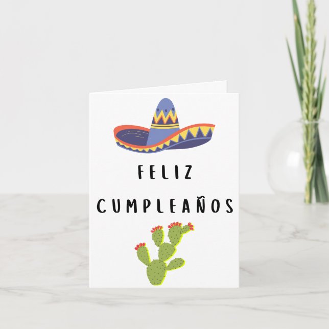 Feliz cumpleaños Spanish birthday Card (Front)