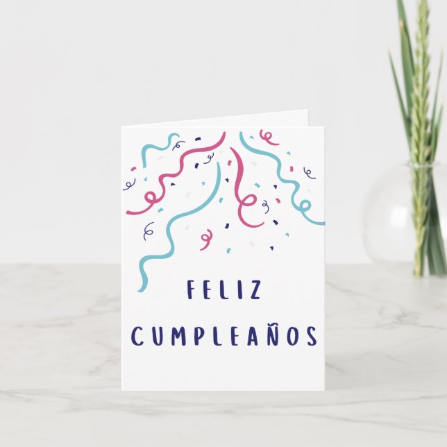 Feliz cumpleaños Spanish birthday Card (Front)