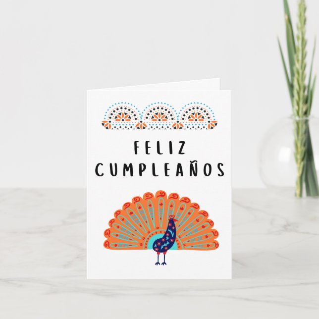 Feliz cumpleaños Spanish birthday Card (Front)