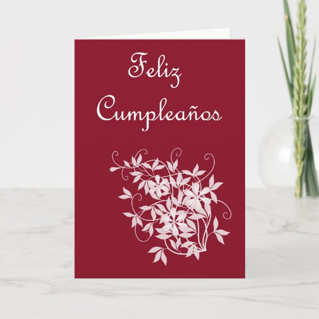 Feliz Cumpleaños Spanish Birthday with flowers Card (Front)