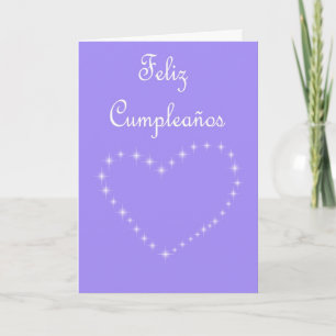 Feliz Cumpleaños Spanish Birthday with love heart Card