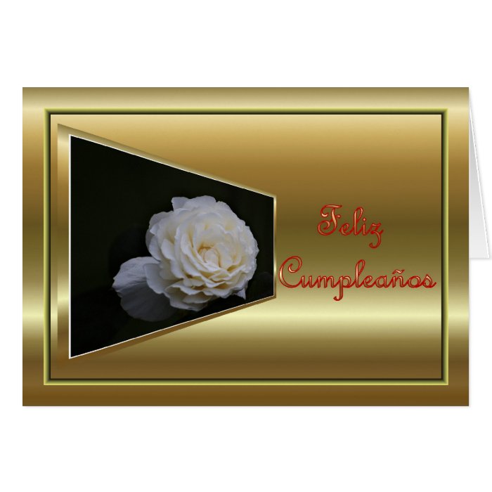 Feliz Cumpleaños Spanish Birthday with rose flower Card