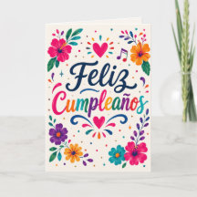 Feliz Cumpleaños Spanish Floral Fiesta Birthday